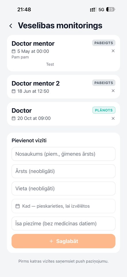 Veselības vizītes